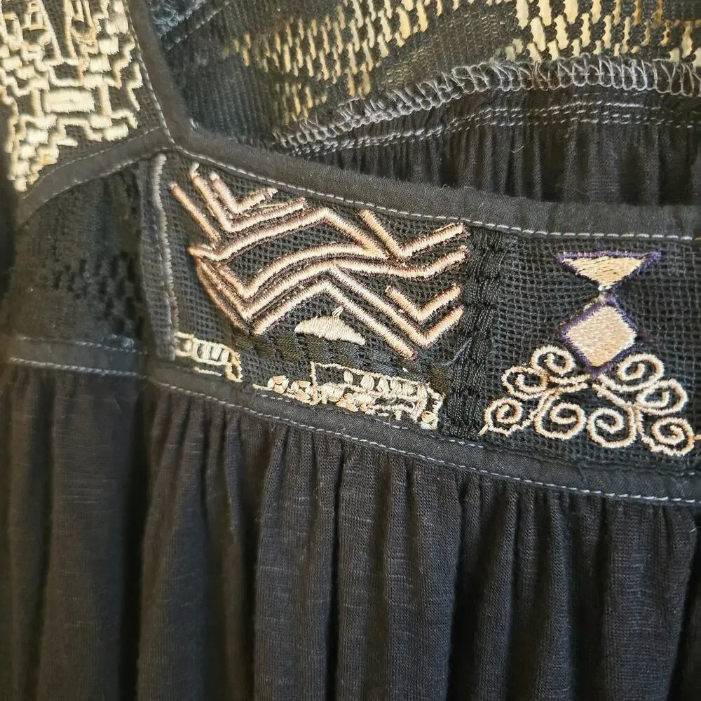 Free People embroidered high low blouse size medium boho